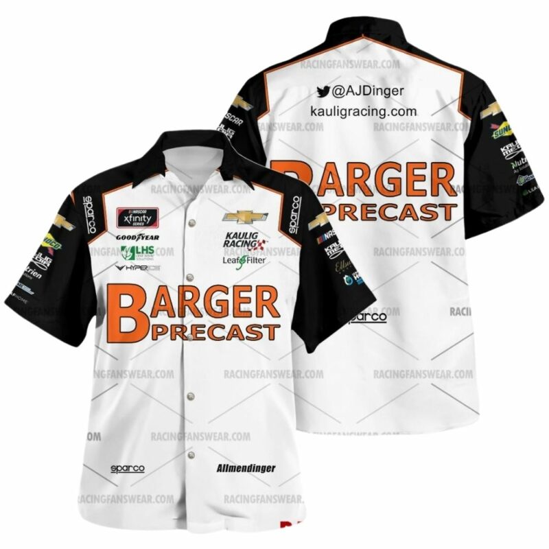 Aj Allmendinger Nascar Racing 2021 Barger Precast Uniform Hawaiian Shirt 1