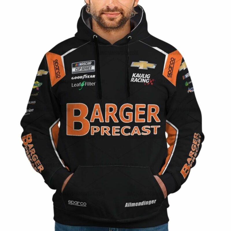 Aj Allmendinger Nascar Racing 2023 Kaulig Racing Barger Precast Uniform 3D Hoodie 1