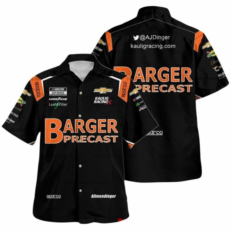 Aj Allmendinger Nascar Racing 2023 Kaulig Racing Barger Precast Uniform Hawaiian Shirt 1