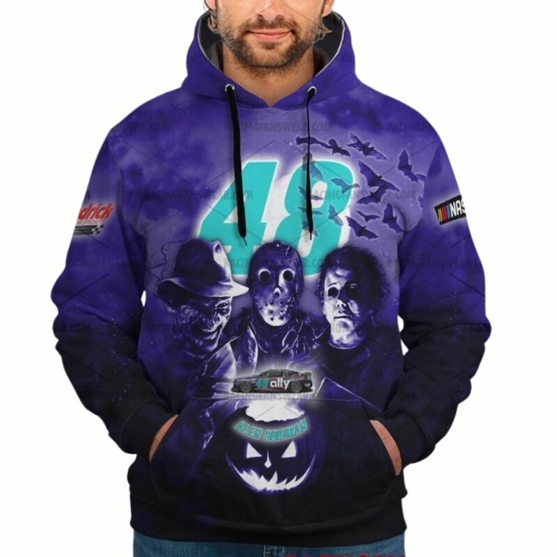 Alex Bowman And Friends Horror Nascar Ally Racing Halloween 3D Hoodie 1