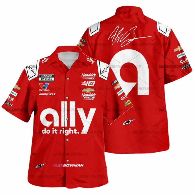 Alex Bowman Nascar Ally Racing 2024 Signture Uniform Hawaiian Shirt 1