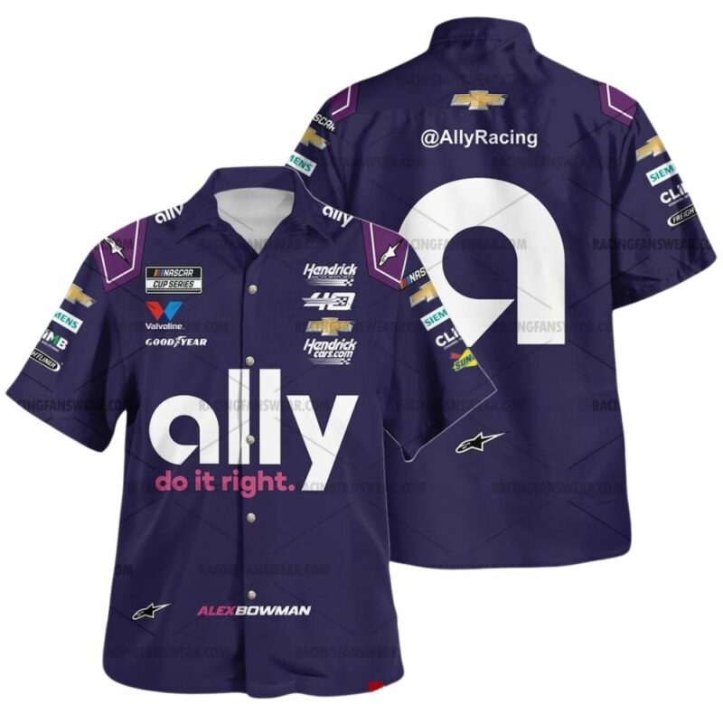 Alex Bowman Nascar Racing 2024 Hendrick Motorsports Ally Uniform Hawaiian Shirt 1