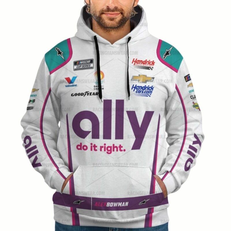 Alex Bowman Nascar Racing Ally Do It Right 2023 Uniform 3D Hoodie 1