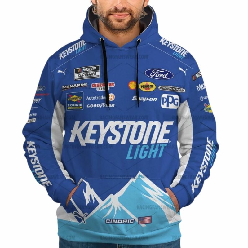 Austin Cindric Nascar Racing 2023 Team Penske Keystone Light Uniform 3D Hoodie 1