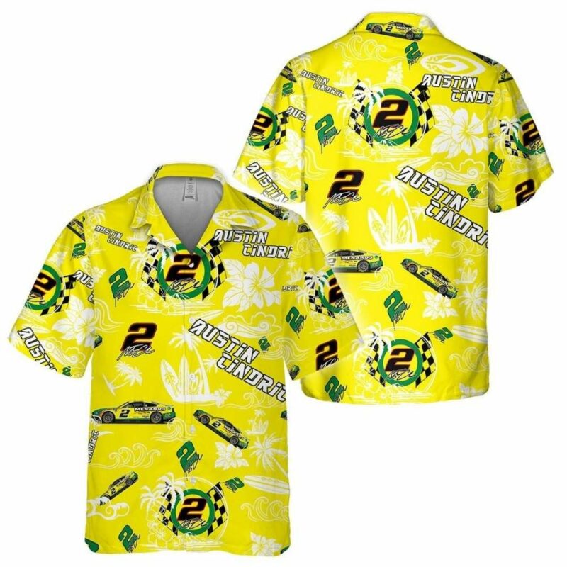 Austin Cindric Nascar Racing Floral Flower Signature Hawaiian Shirt 1