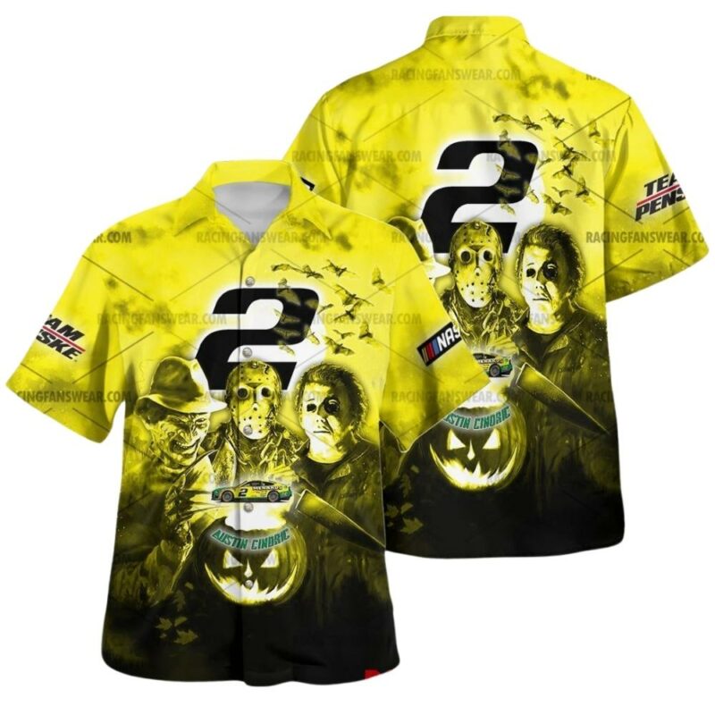 Austin Cindric Nascar Racing With Friends Horror Halloween Hawaiian Shirt 1