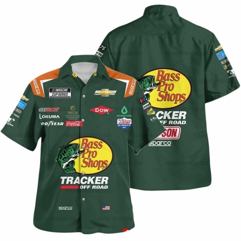 Austin Dillon Nascar 2023 Racing Bass Pro Shops Tracker Off Road Uniform Hawaiian Shirt 1