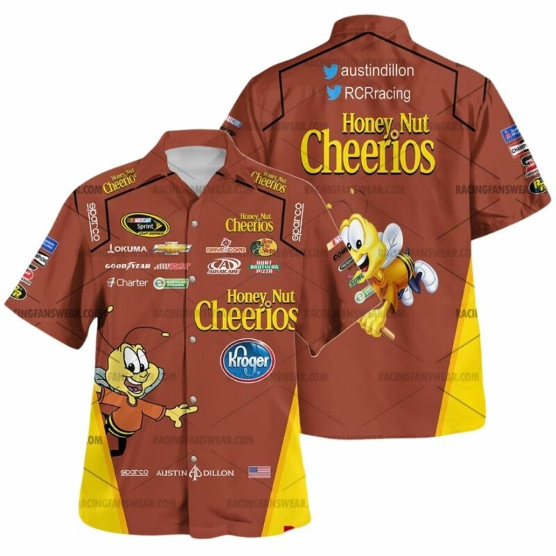 Austin Dillon Nascar Racing 2013 Honey Nut Cheerios Kroger Uniform Hawaiian Shirt 1