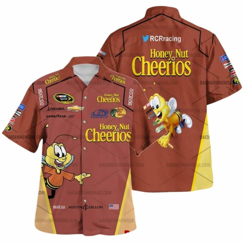 Austin Dillon Nascar Racing 2013 Honey Nut Cheerios Uniform Hawaiian Shirt 1