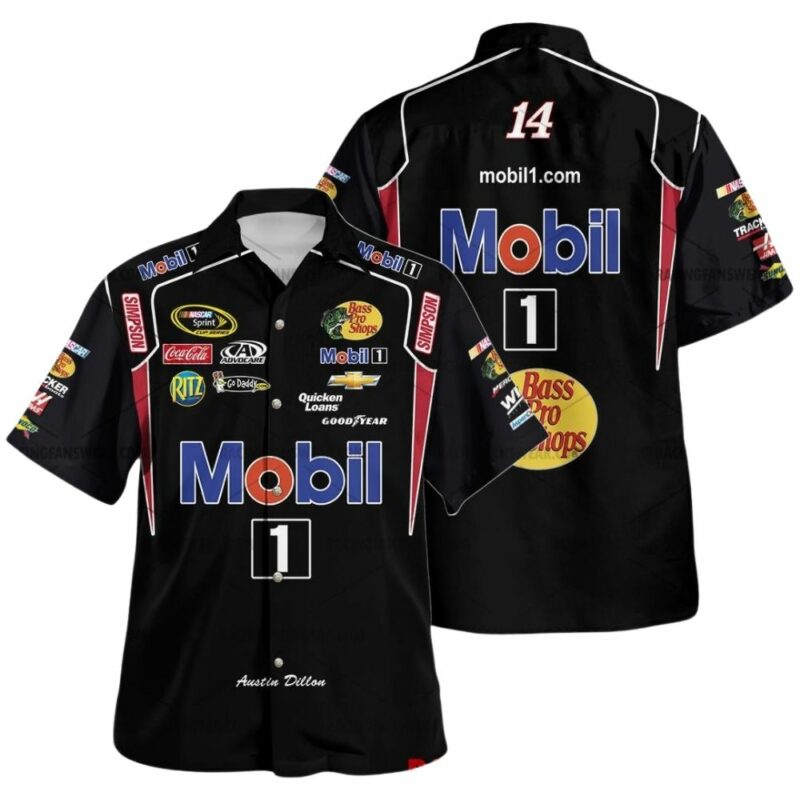 Austin Dillon Nascar Racing 2013 Mobil 1 Uniform Hawaiian Shirt 1
