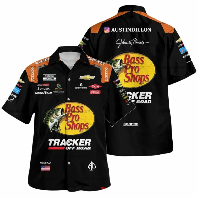 Austin Dillon Nascar Racing 2024 Richard Childress Racing Bass Pro Shops Uniform Hawaiian Shirt 1