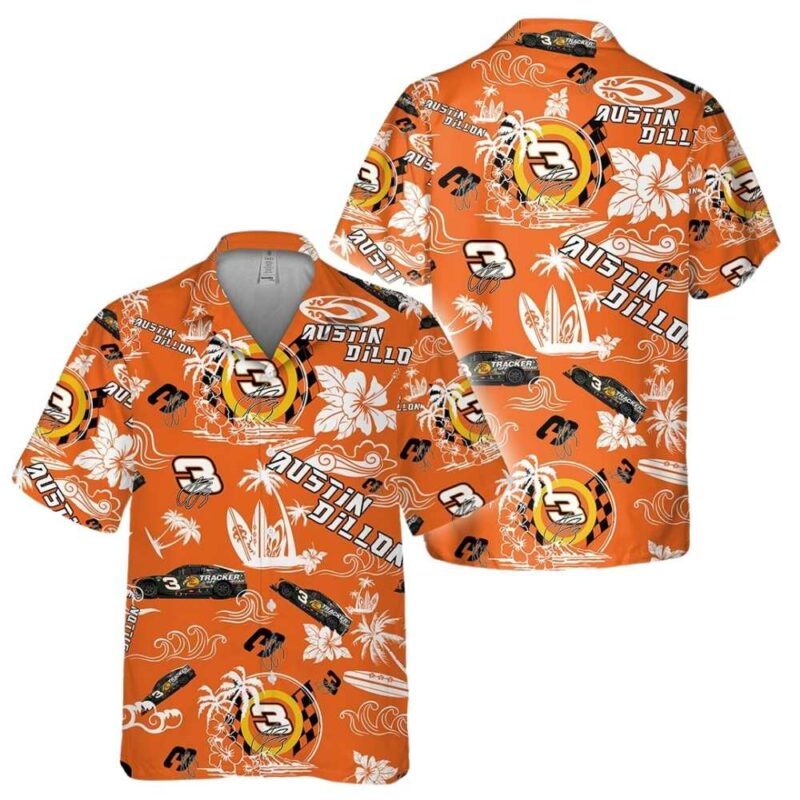 Austin Dillon Nascar Racing Floral Flower Signature Hawaiian Shirt 1