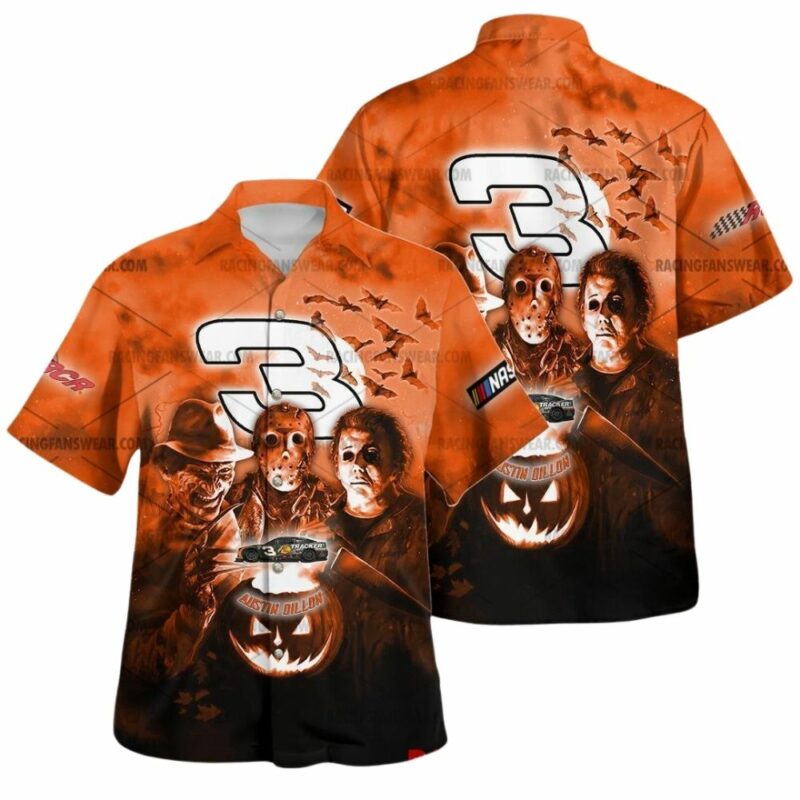 Austin Dillon Nascar Racing With Friends Horror Halloween Hawaiian Shirt 1