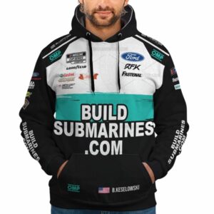 Brad Keselowski 6 Nascar 2023 Build Submarines Racing Uniform All Over Print Hoodie