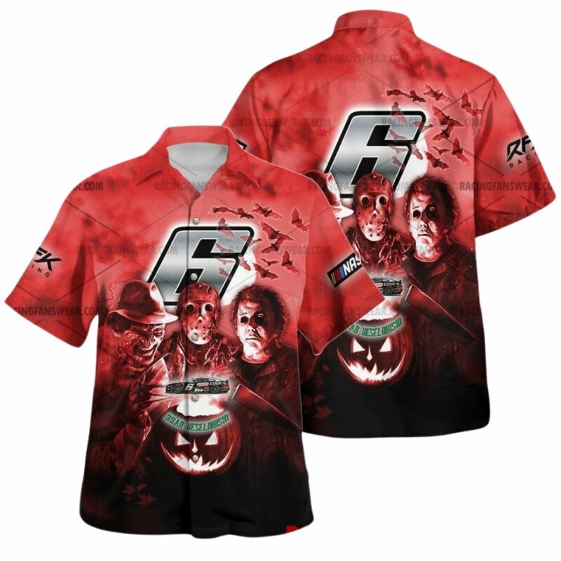 Brad Keselowski 6 Nascar Racing With Friends Horror Halloween Hawaiian Shirt 1