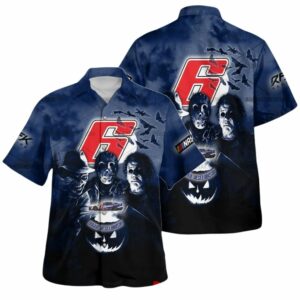 Brad Keselowski 6 Nascar Racing With Michael Myers Friends Horror Halloween Hawaiian Shirt