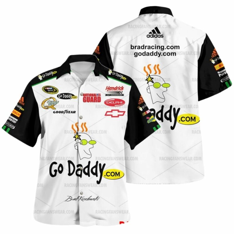 Brad Keselowski Nascar Go Daddy Racing Uniform Hawaiian Shirt 1