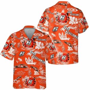 Brad Keselowski Nascar Racing Floral Flower Signature Tropical Hawaiian Shirt