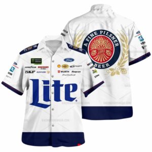 Brad Keselowski Nascar Racing Lite Beer Uniform Hawaiian Shirt