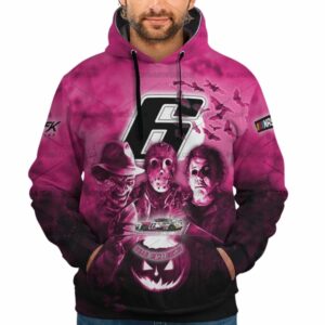 Brad Keselowski Nascar Racing With Michael Myers Friends Horror Halloween All Over Print Hoodie