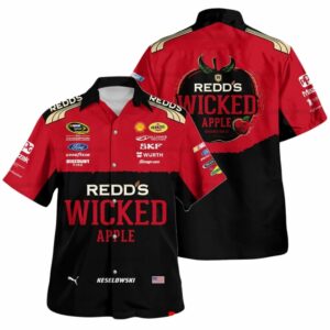 Brad Keselowski Nascar Redds Wicked Apple 2014 Racing Uniform Hawaiian Shirt