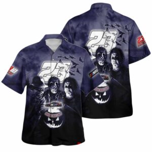 Bubba Wallace 23 Nascar Racing With Friends Horror Halloween Hawaiian Shirt