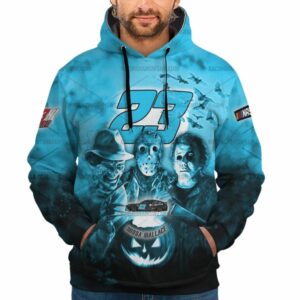 Bubba Wallace 23 Nascar Racing With Michael Myers And Friends Horror Halloween All Over Print Hoodie