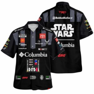 Bubba Wallace Nascar Racing Columbia Mobil 1 Toyota Star Wars 2024 Uniform Hawaiian Shirt