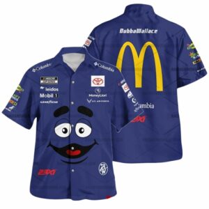 Bubba Wallace Nascar Racing McDonalds Mobil 1 MoneyLion Toyota 2024 Uniform Hawaiian Shirt