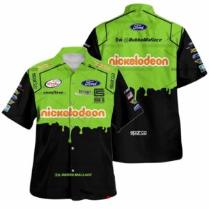 Bubba Wallace Nascar Racing Nickelodeon 2018 Uniform Hawaiian Shirt