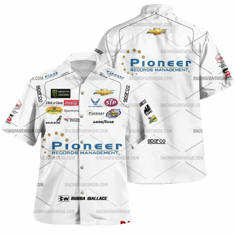 Bubba Wallace Nascar Racing Pioneer Records Management 2018 Uniform Hawaiian Shirt 1