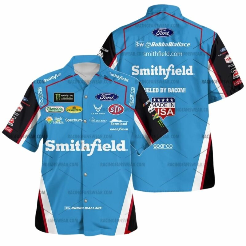 Bubba Wallace Nascar Racing Smithfield 2017 Uniform Hawaiian Shirt 1