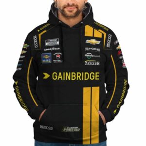 Carson Hocevar Nascar Racing 2024 Spire Motorsports Gainbridge Uniform All Over Print Hoodie