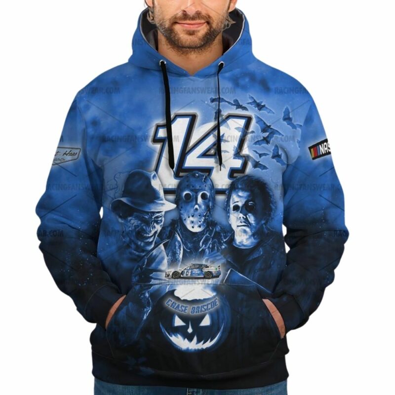 Chase Briscoe 14 Nascar Racing Halloween With Friends Horror Character Halloween 3D Hoodie 1