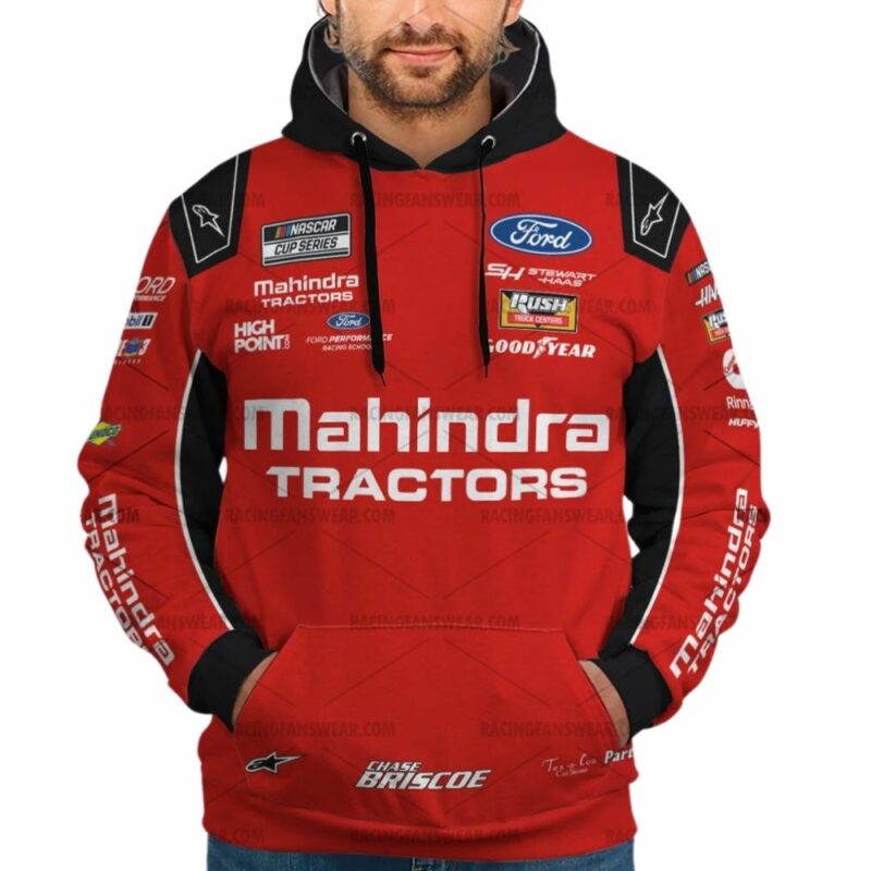 Chase Briscoe Nascar Racing 2024 Stewart Haas Racing Mahindra Uniform 3D Hoodie 1