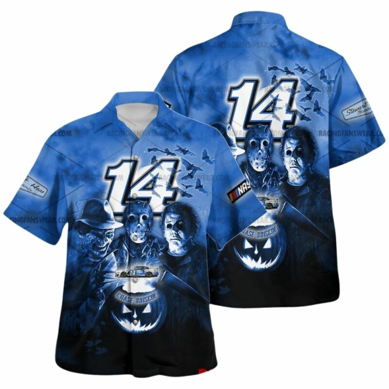 Chase Briscoe With Michael Myers Friends Horror Nascar Racing Halloween Hawaiian Shirt 1