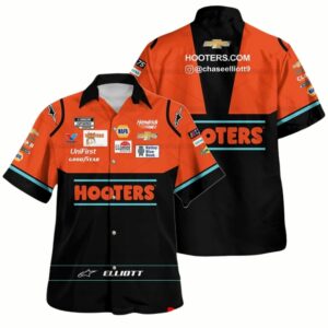 Chase Elliott 2023 Hooters Racing Uniform Hawaiian Shirt