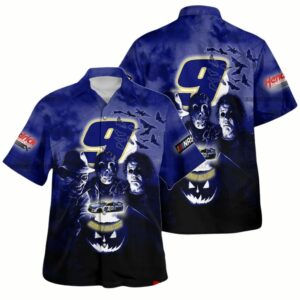Chase Elliott and Friends Horror Nascar Racing Halloween Hawaiian Shirt