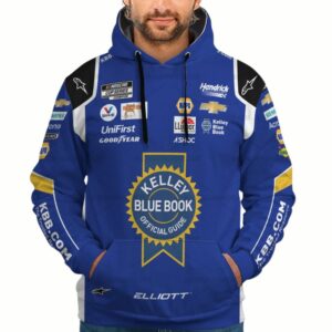 Chase Elliott Nascar 2022 Racing Kelley Blue Book Uniform All-over Print Hoodie