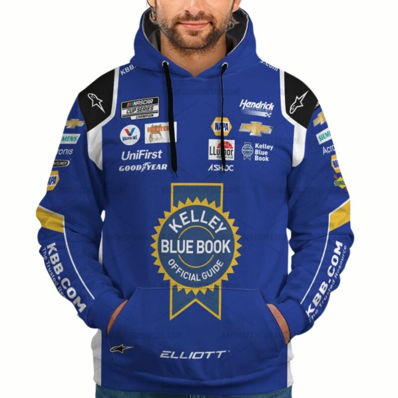 Chase Elliott Nascar 2022 Racing Kelley Blue Book Uniform 0 Shirt 1