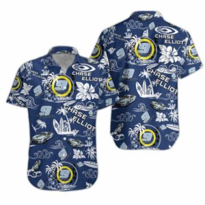 Chase Elliott Nascar 2023 Kelley Blue Book Racing Hawaiian Shirt