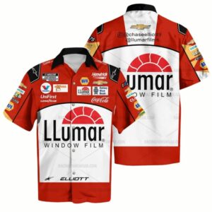 Chase Elliott Nascar 2023 Racing Llumar Uniform Hawaiian Shirt