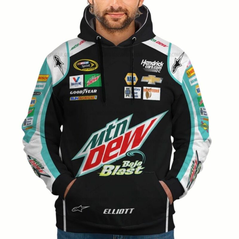 Chase Elliott Nascar Moutain Dew Racing Uniform 4 Shirt