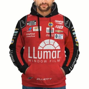 Chase Elliott Nascar Racing 2024 Hendrick Motorsports LLumar Uniform All-over Print Hoodie