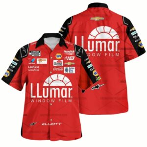 Chase Elliott Nascar Racing 2024 Hendrick Motorsports LLumar Uniform Hawaiian Shirt