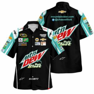 Chase Elliott Nascar Racing Mountain Dew Uniform Hawaiian Shirt
