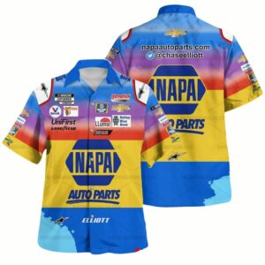 Chase Elliott Nascar Racing Napa Auto Parts Uniform Hawaiian Shirt