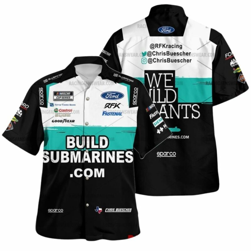 Chris Buescher Build Submarines Nascar Racing 2024 Uniform Hawaiian Shirt 1