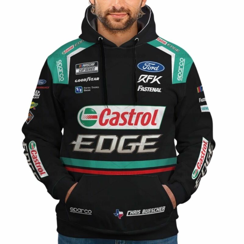 Chris Buescher Castrol Edge Nascar 2023 Racing Uniform 3D Hoodie 1