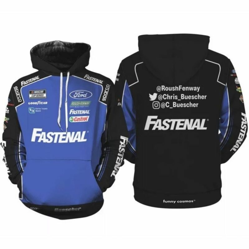 Chris Buescher Fastenal Nascar 2022 Racing Uniform 3D Hoodie 1